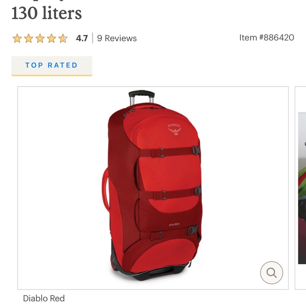 Osprey roller luggage 130 liters